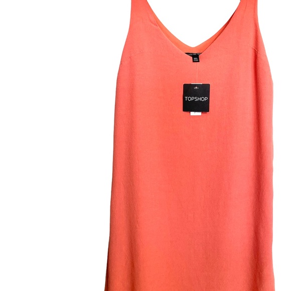 🍑SZ 2•NWT•TOPSHOP•CORAL MINI DRESS🍑 - Picture 2 of 6